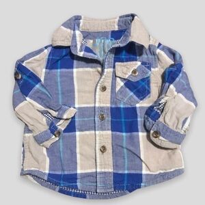 4/$20🥳 Joe Fresh Blue Striped Button Down  Shirt